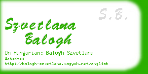 szvetlana balogh business card